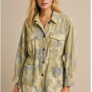 Free People Green and Gray Utility Jacket